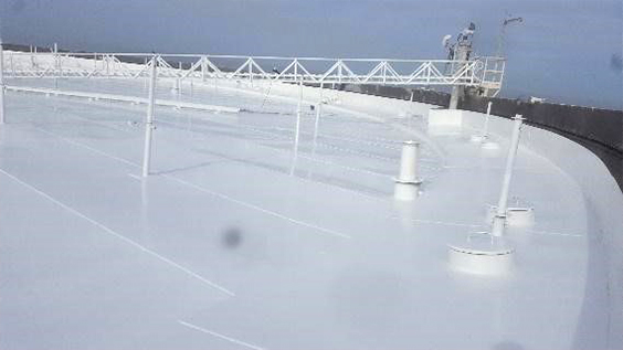 Floated roof appearance after polyurethane top paint